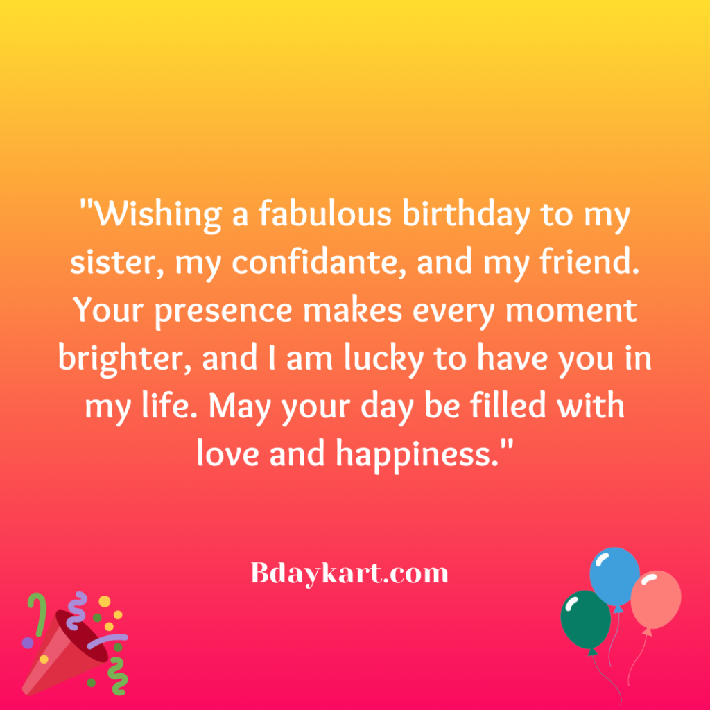 Birthday Wishes for Sister from Sister