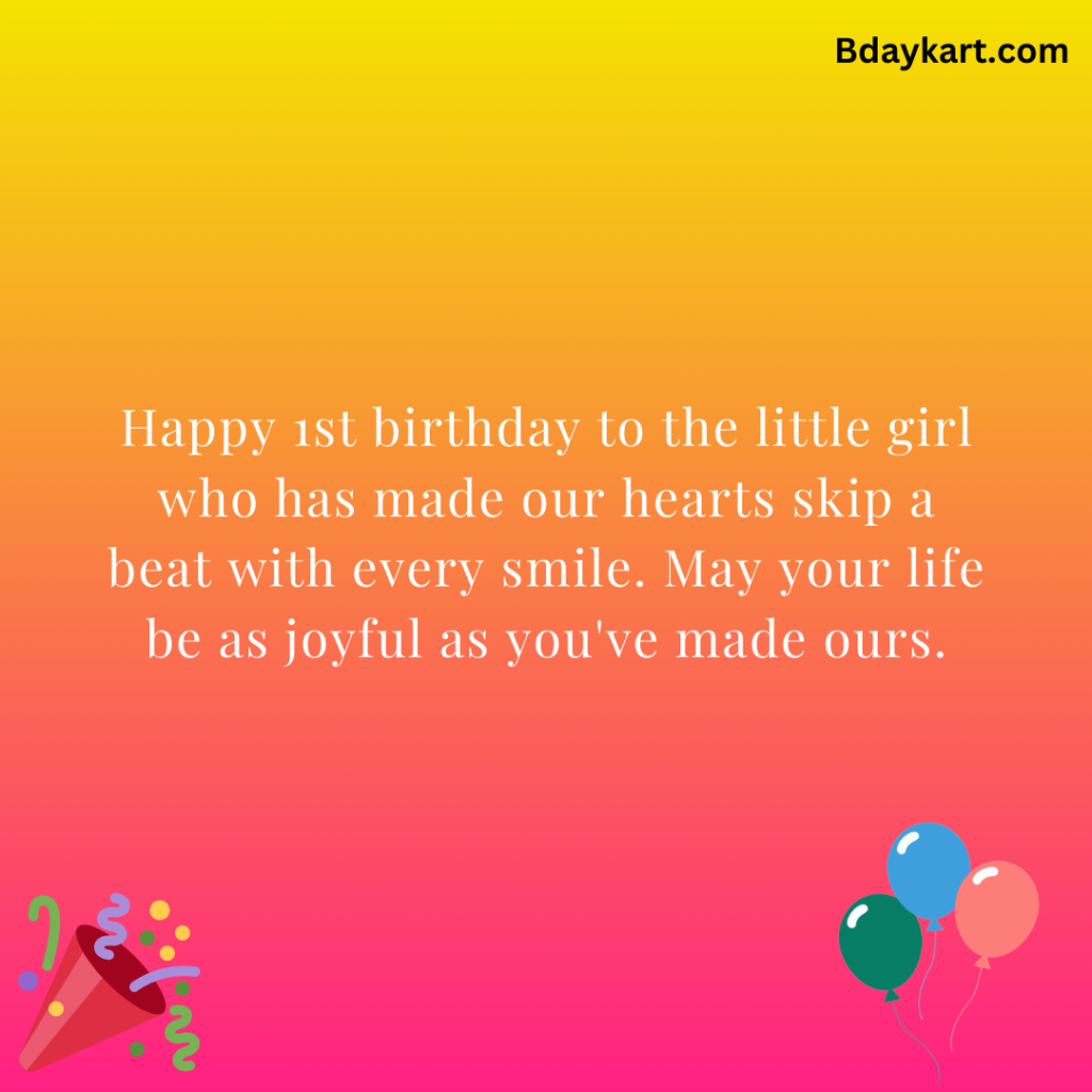 Unique First Birthday Wishes for Baby Girl