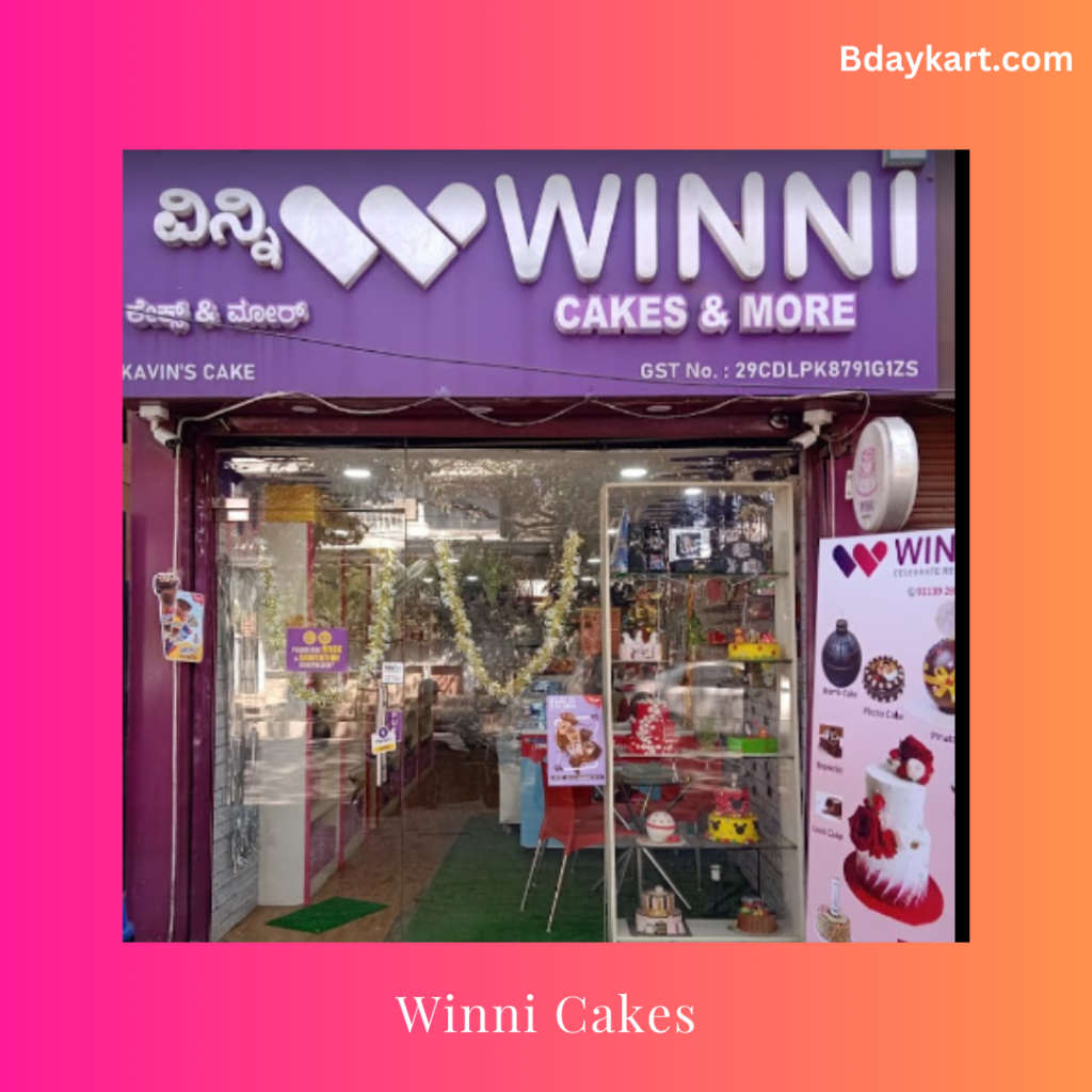 Winni Cakes top 10 cake shops in Bangalore