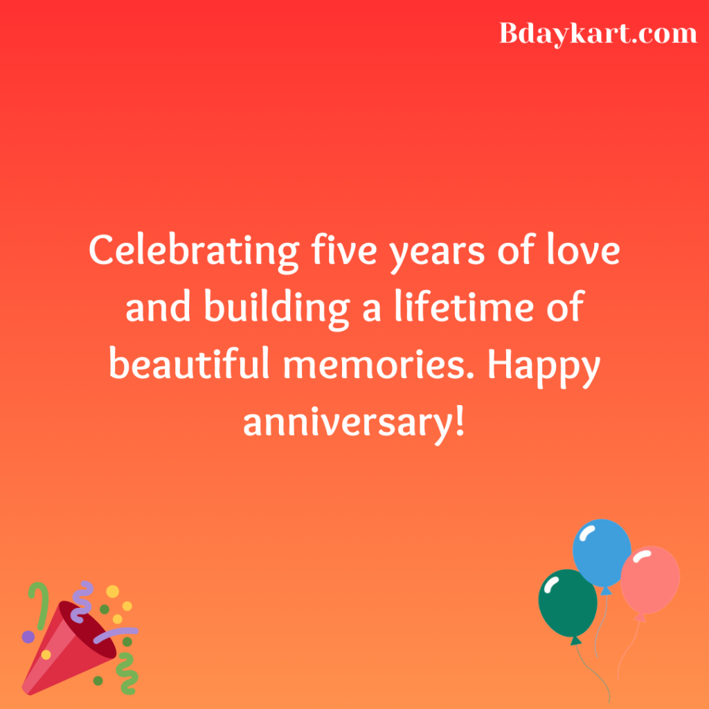 5th Anniversary Wishes for Husband