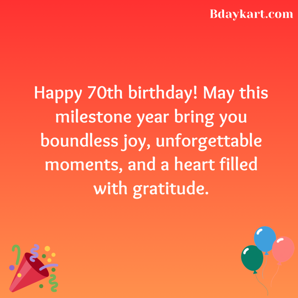 70th Birthday Wishes for a Woman