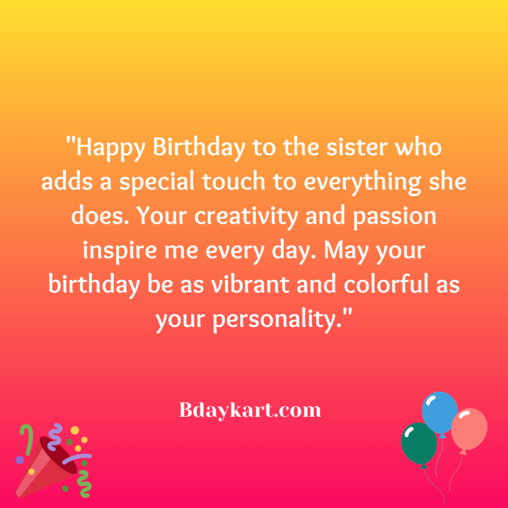 Touching Birthday Paragraphs for Sister