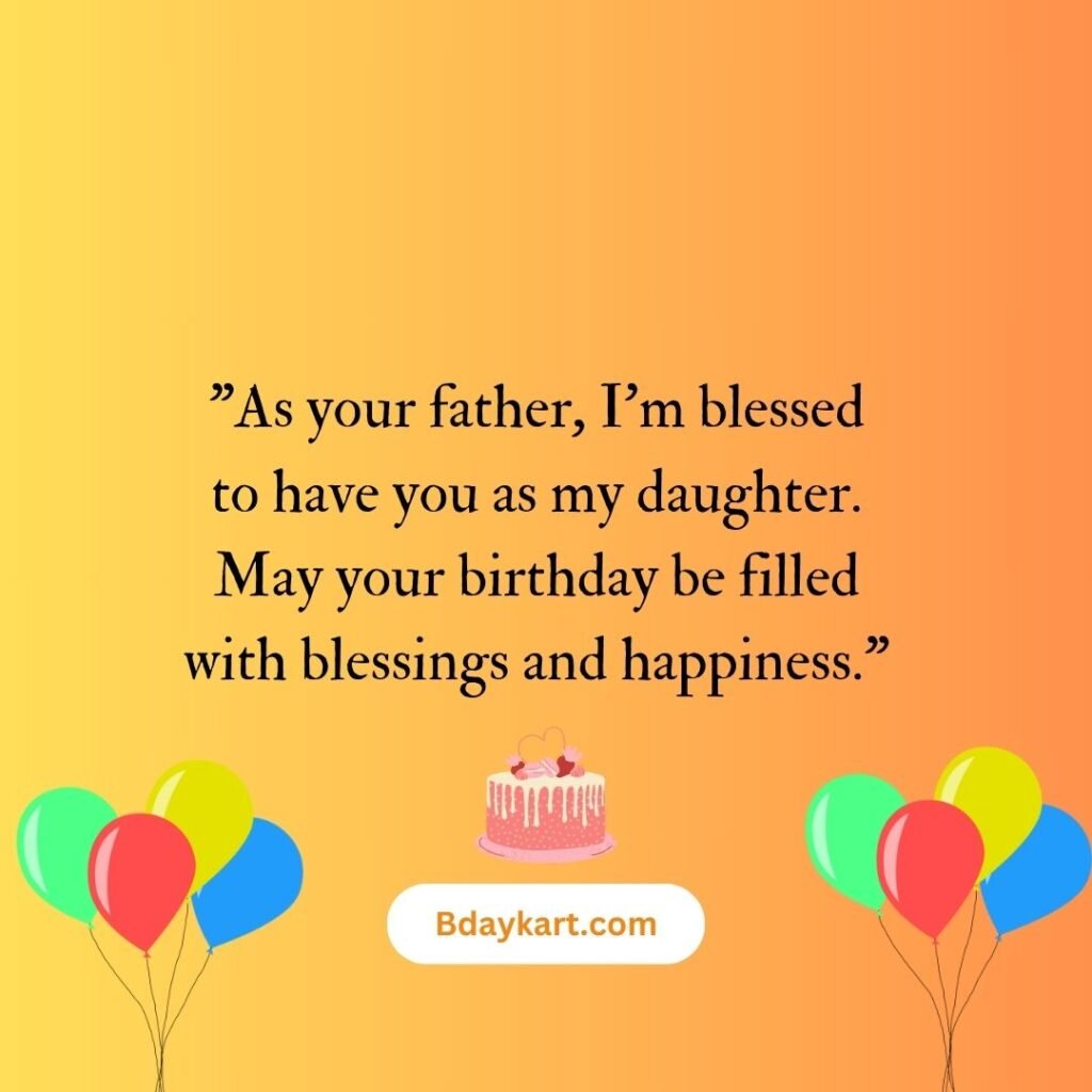 Blessing Birthday Wishes for Daughter from Dad