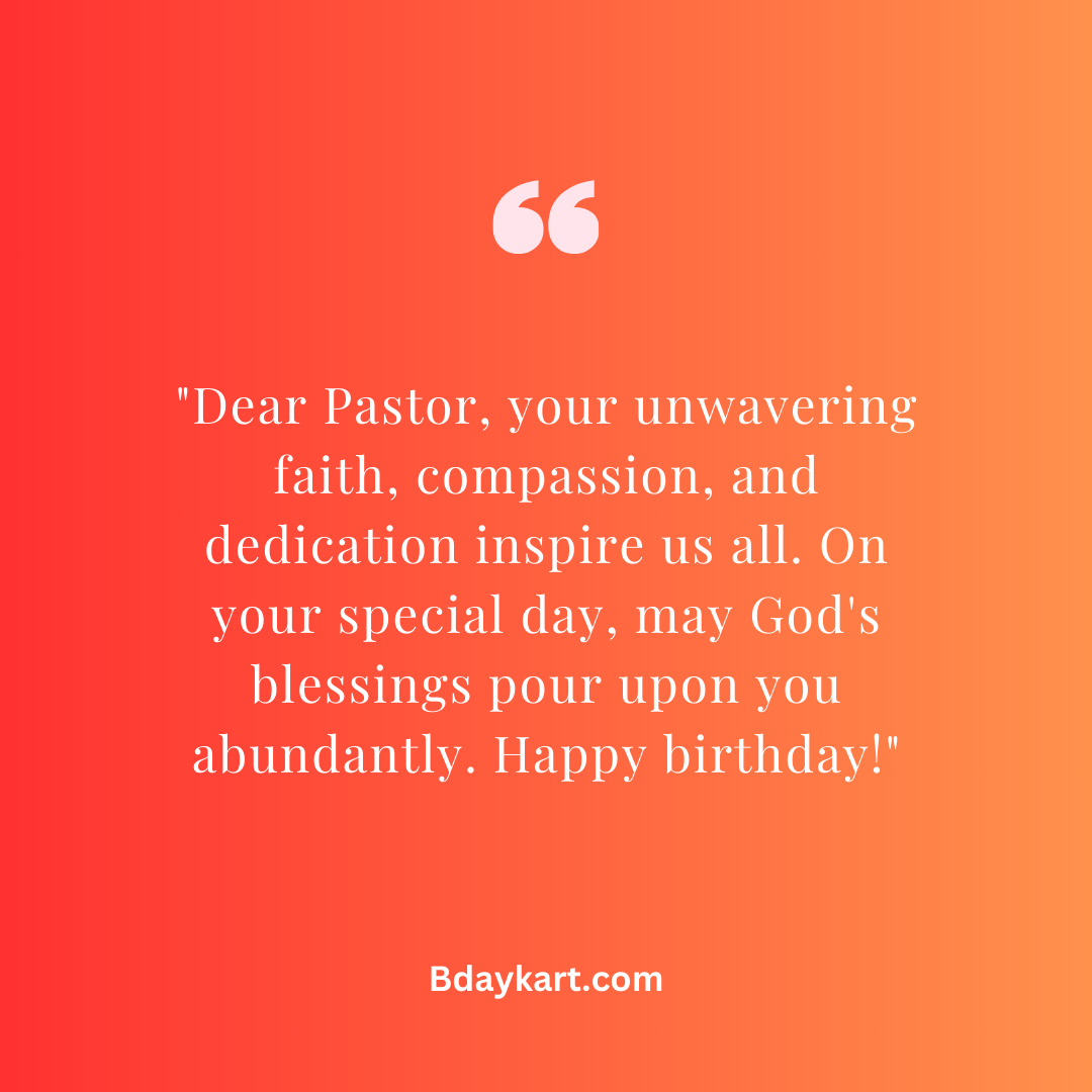 Heartfelt Birthday Wishes for Pastor