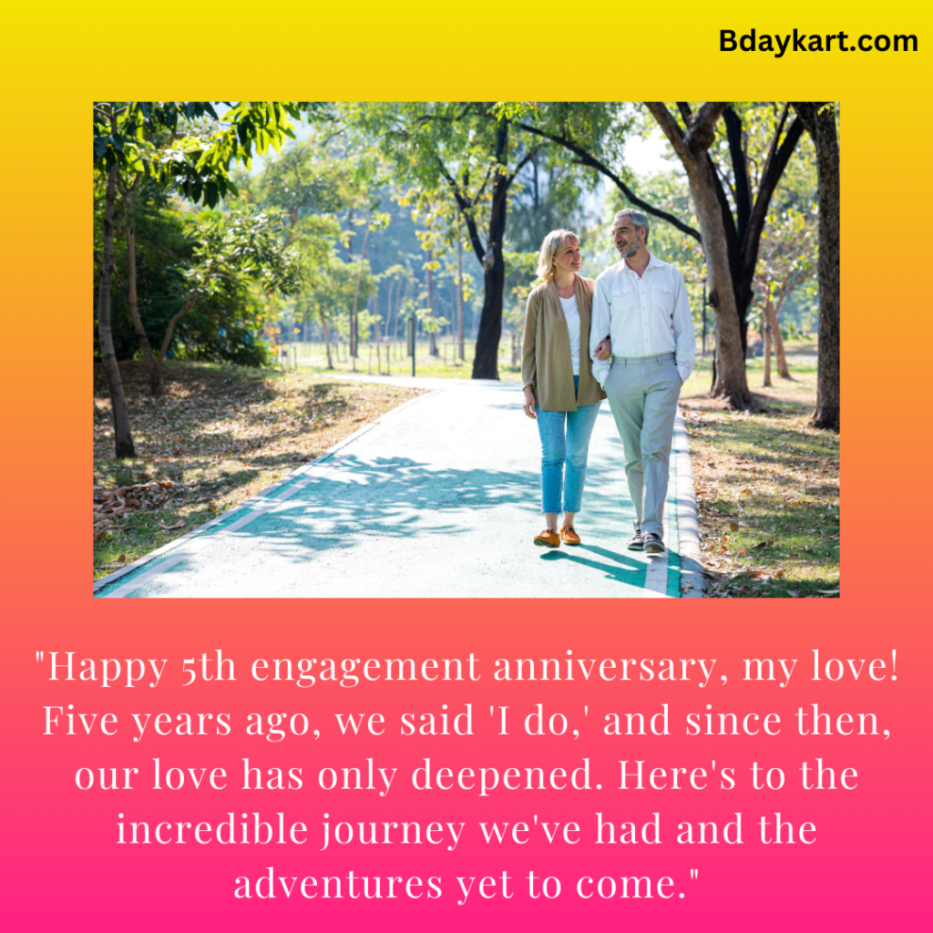 5th Engagement Anniversary Wishes to Husband