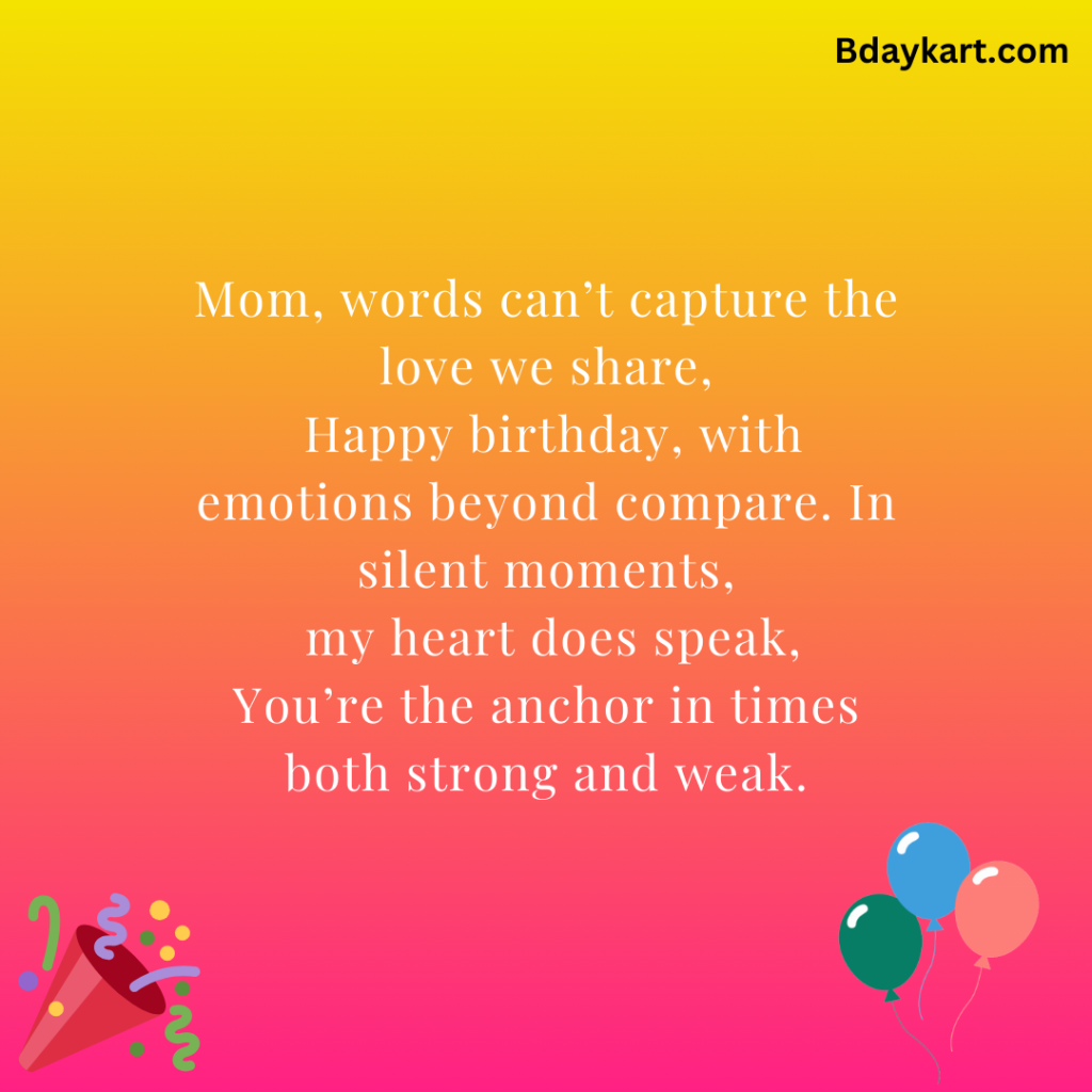 Happy Birthday mom poems that will make her cry