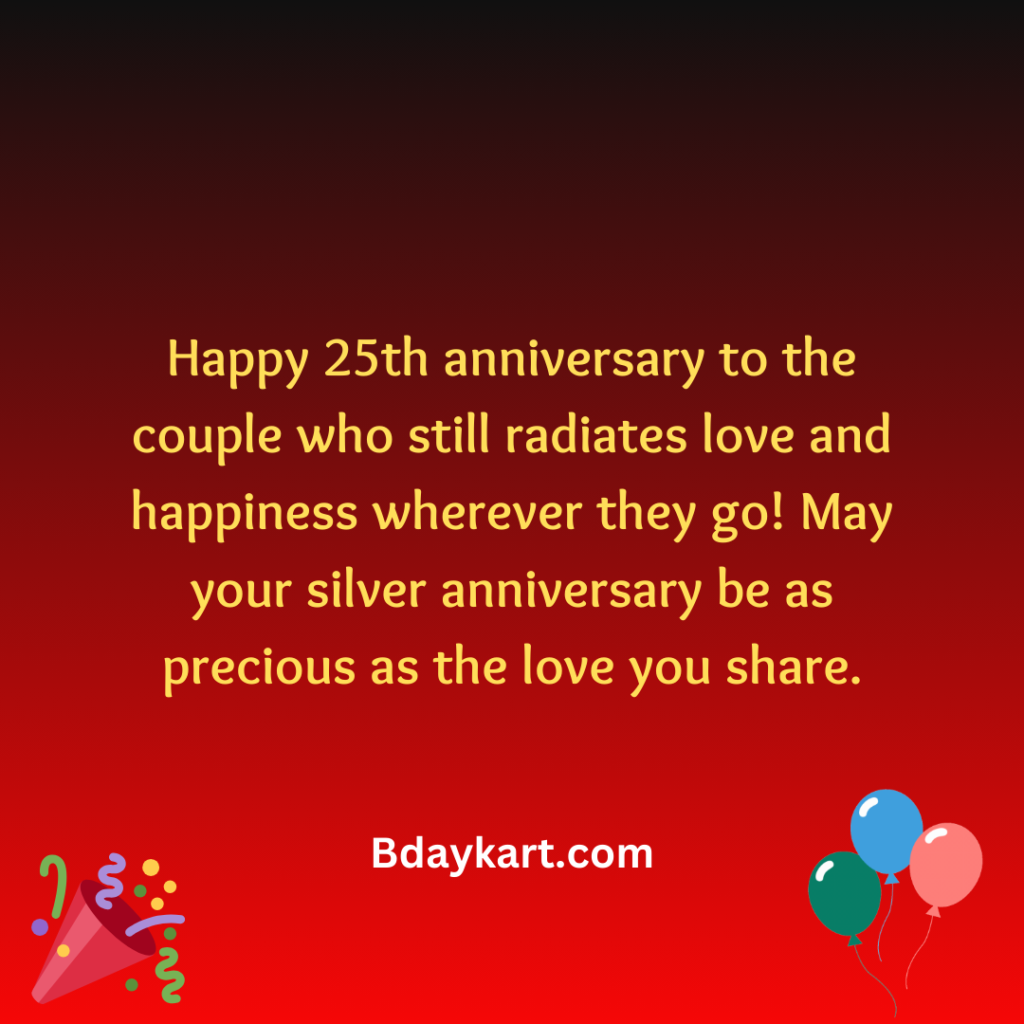 25th Wedding Anniversary Wishes for Friends