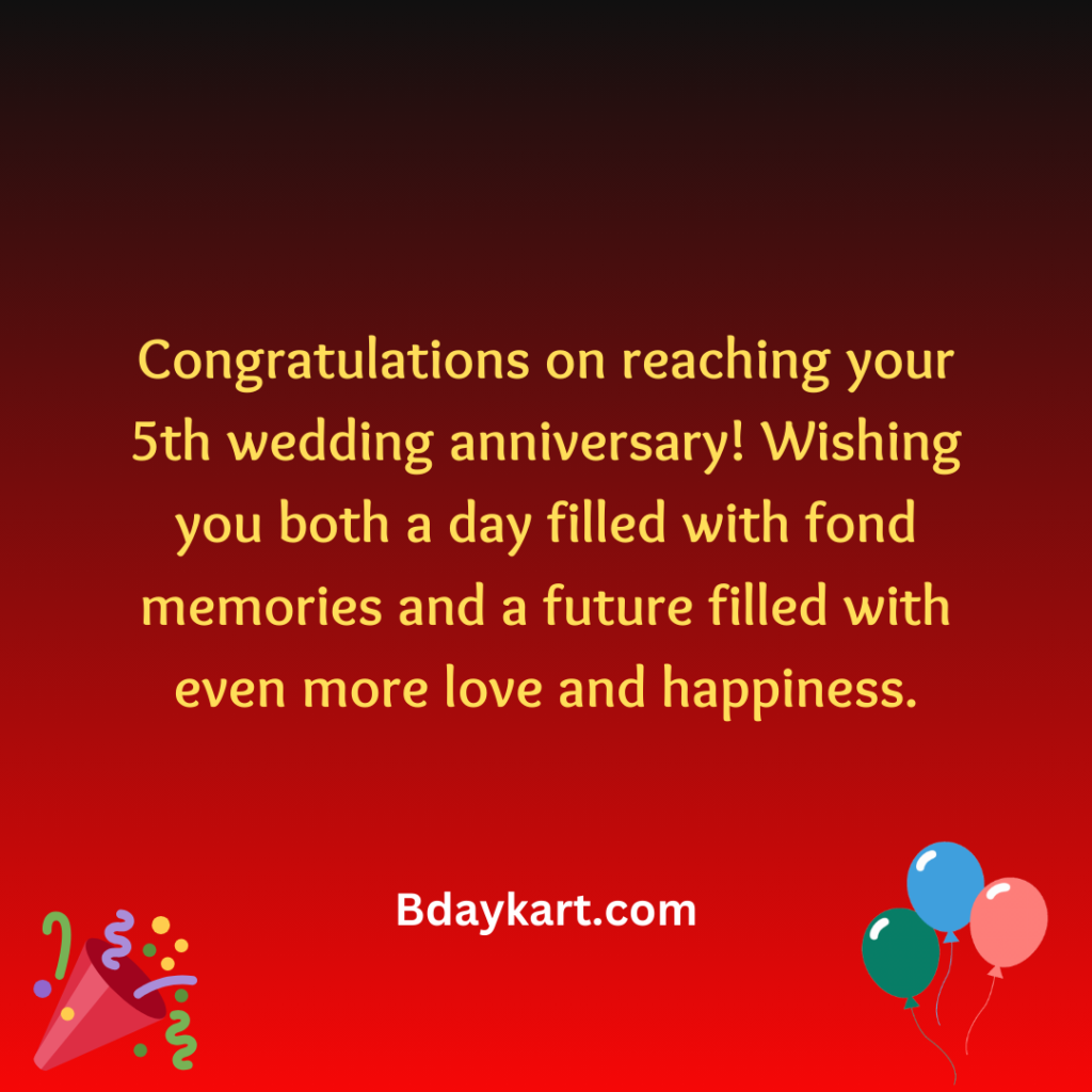 5th Marriage Anniversary Wishes for Friend
