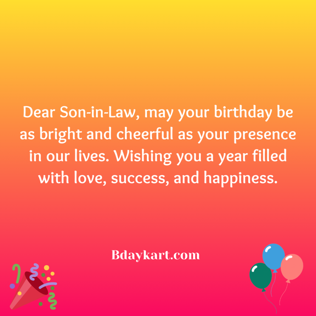 Birthday Wishes for Son-in-Law