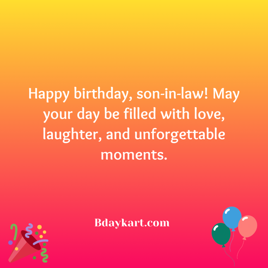 Birthday Wishes for Son in Law from Father in Law