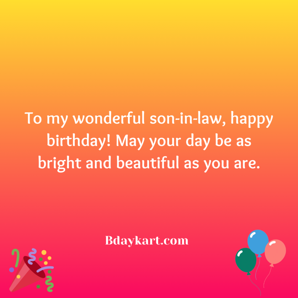 Birthday Wishes for Son in Law from Mother in Law
