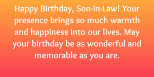 Birthday Wishes for son in law