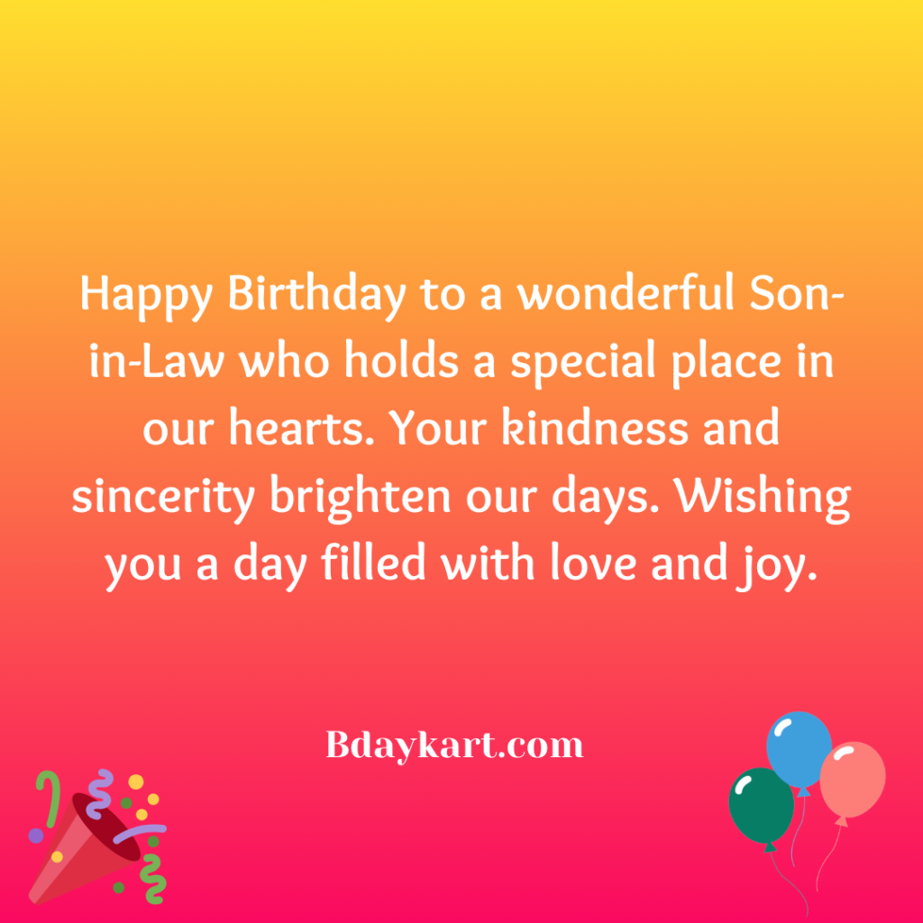 Heart Touching Birthday Wishes for Son-in-Law