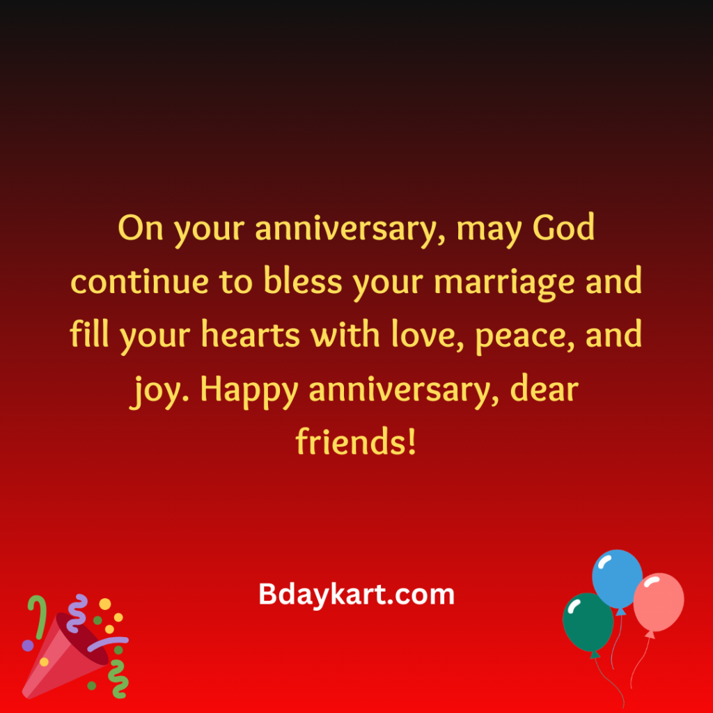 Religious Wedding Anniversary Wishes for Friends